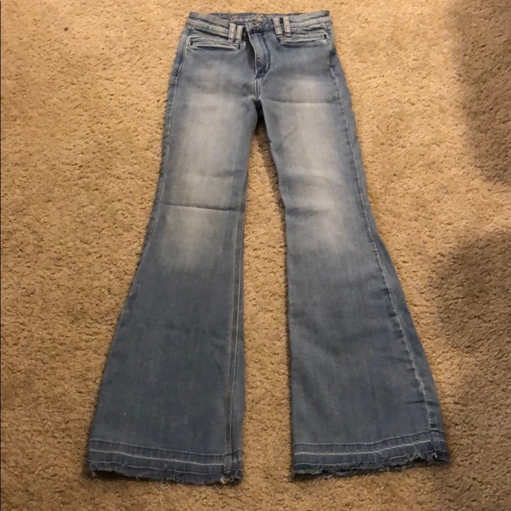 Light wash flare jeans